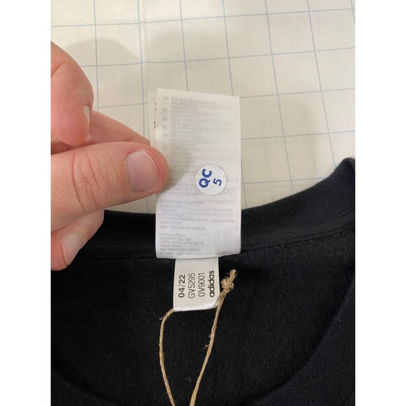 Adidas Men’s Sweatshirt Black Long Sleeve Embroidered Crew Neck Size XXL - Picture 14 of 14